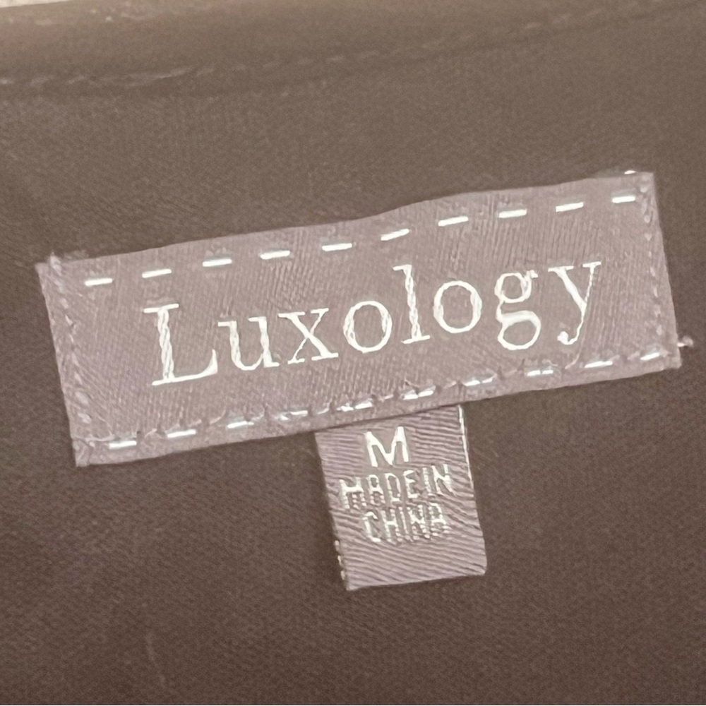 Luxology Sequin Dress Black Gold Sheer Top Size M - Picture 2 of 8